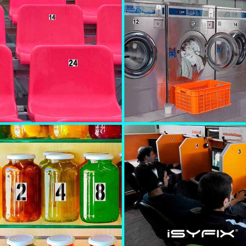 iSYFIX ملصقات رقم 1 (واحد) من الفينيل الأسود - عبوة 6 قطع بحجم 2 بوصة - ملصق متميز، خلفية عاكسة، مُعدة مسبقًا لصناديق البريد، لافتات، نوافذ، أبواب، سيارات، شاحنات، منازل، أعمال، عناوين، داخلية وخارجية - Image 5